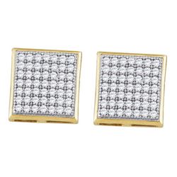0.35CT Diamond Micro-Pave 10KT Earrings Yellow Gold