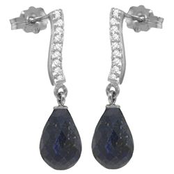 6.88 ctw Sapphire & Diamond Earrings Jewelry 14KT White Gold