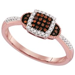 0.02CTW White and Champagne Diamond Micro-Pave 10KT Ring Rose Gold