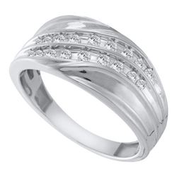 0.33CT Diamond Mens 10KT Ring White Gold