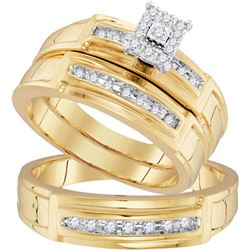 0.25CT Diamond Trio Set 10KT Ring Yellow Gold