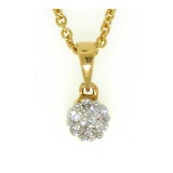 0.10CT Diamond Flower 14KT Pendant Yellow Gold