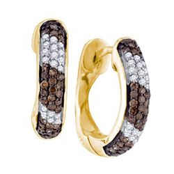 0.60CT Diamond Hoops 10KT Earrings Yellow Gold