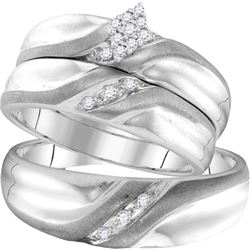 0.10CT Diamond Trio Set 10KT Ring White Gold