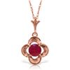 Image 1 : 0.55 ctw Ruby Necklace Jewelry 14KT Rose Gold