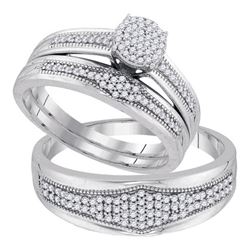 0.35CT Diamond Trio Set 10KT Ring White Gold