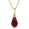 Image 1 : 8.85 ctw Ruby & Diamond Necklace Jewelry 14KT Yellow Gold