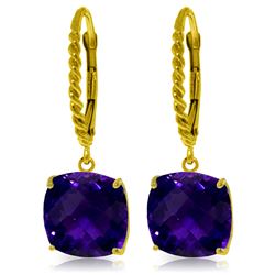 7.2 ctw Amethyst Earrings Jewelry 14KT Yellow Gold