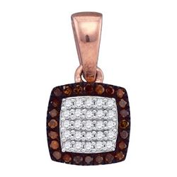 0.10CTW White and Champagne Diamond Micro-Pave 10KT Pendant Rose Gold