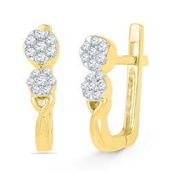 0.25CT Diamond Hoops 10KT Earrings Yellow Gold