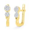 Image 1 : 0.25CT Diamond Hoops 10KT Earrings Yellow Gold