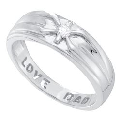 0.10CT Diamond Mens 10KT Ring White Gold