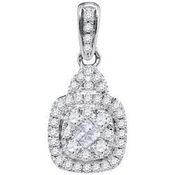 0.35CT Diamond Anniversary 14KT Pendant White Gold