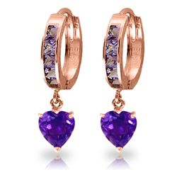 4.1 ctw Amethyst Earrings Jewelry 14KT Rose Gold