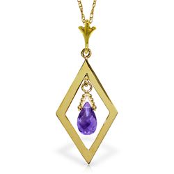 0.70 ctw Amethyst Necklace Jewelry 14KT Yellow Gold
