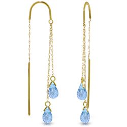 2.5 ctw Blue Topaz Earrings Jewelry 14KT Yellow Gold