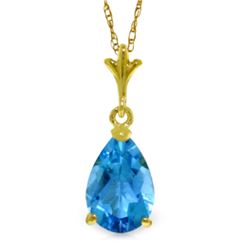 1.50 ctw Blue Topaz Necklace Jewelry 14KT Yellow Gold