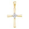 Image 1 : 0.05CT Diamond Cross 14KT Pendant Yellow Gold