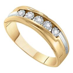 0.10CT Diamond Mens 10KT Ring Yellow Gold