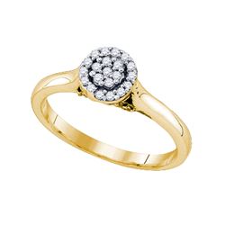 0.20CT Diamond Flower 10KT Ring Yellow Gold