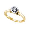 Image 1 : 0.20CT Diamond Flower 10KT Ring Yellow Gold