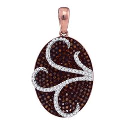 0.75CTW White and Champagne Diamond Micro-Pave 10KT Pendant Rose Gold