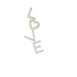 0.20CT Diamond Love 14KT Pendant Yellow Gold