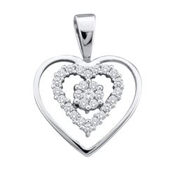 0.25CT Diamond Heart 14KT Pendant White Gold