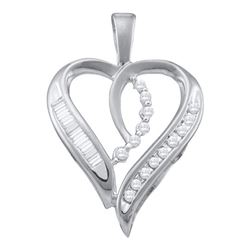 0.15CT Diamond Heart 10KT Pendant White Gold