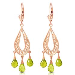 3.75 ctw Peridot Earrings Jewelry 14KT Rose Gold