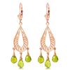 Image 1 : 3.75 ctw Peridot Earrings Jewelry 14KT Rose Gold