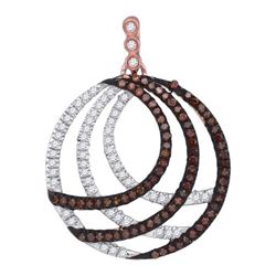 0.35CTW White and Champagne Diamond Micro-Pave 10KT Pendant Rose Gold