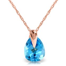 0.68 ctw Blue Topaz Necklace Jewelry 14KT Rose Gold