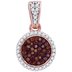 0.25CTW White and Champagne Diamond Micro-Pave 10KT Pendant Rose Gold