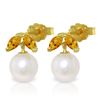 Image 1 : 4.4 ctw Pearl & Citrine Earrings Jewelry 14KT Yellow Gold