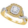 Image 1 : 1CT Diamond Bridal 14KT Ring Yellow Gold