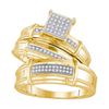 Image 1 : 0.20CT Diamond Trio Set 10KT Ring Yellow Gold