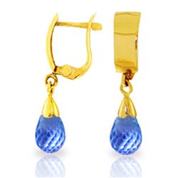 2.5 ctw Blue Topaz Earrings Jewelry 14KT Yellow Gold