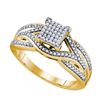 Image 1 : 0.33CT Diamond Micro-Pave 10KT Ring Yellow Gold
