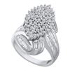 Image 1 : 1CT Diamond Cluster 10KT Ring White Gold