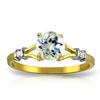 Image 1 : 1.02 ctw Aquamarine & Diamond Ring Jewelry 14KT Yellow Gold