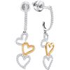 Image 1 : 0.25CT Diamond Micro-Pave 10KT Earrings 2Tone Gold