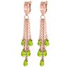 Image 1 : 7.3 ctw Peridot Earrings Jewelry 14KT Rose Gold