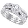 Image 1 : 1.0CT Diamond Bridal 14KT Ring White Gold
