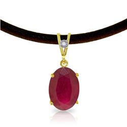 7.71 ctw Ruby & Diamond Necklace Jewelry 14KT Yellow Gold