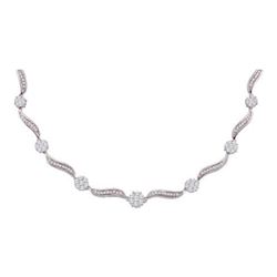 2.50CT Diamond Flower 14KT Necklace White Gold