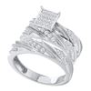 Image 1 : 0.60CT Diamond Trio Set 10KT Ring White Gold