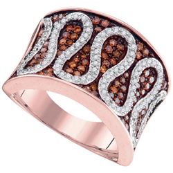 0.75CTW White and Champagne Diamond Anniversary 10KT Ring Rose Gold
