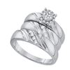 Image 1 : 0.20CT Diamond Trio Set 10KT Ring White Gold