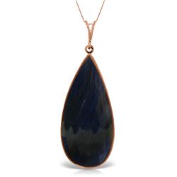 21 ctw Sapphire Necklace Jewelry 14KT Rose Gold